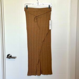 Chic Tan Maxi Wrap Skirt